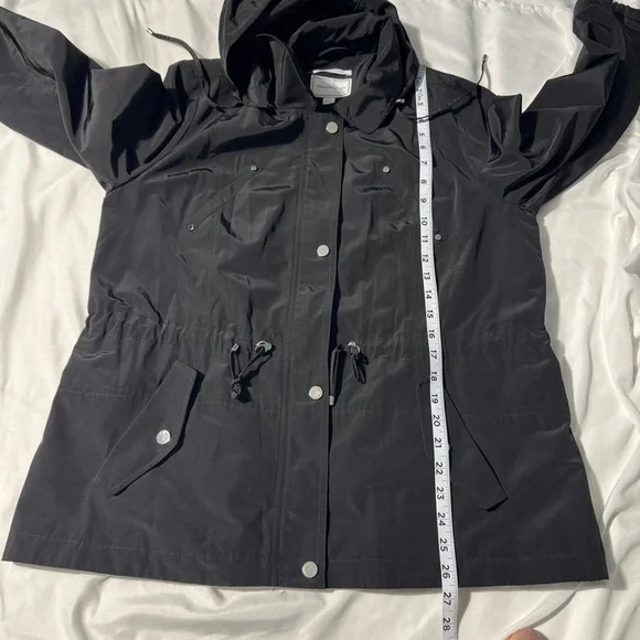 Charter Club Anorak Jacket Large Petite Water-Resistant Hooded Drawstring Waist - Picture 13 of 14